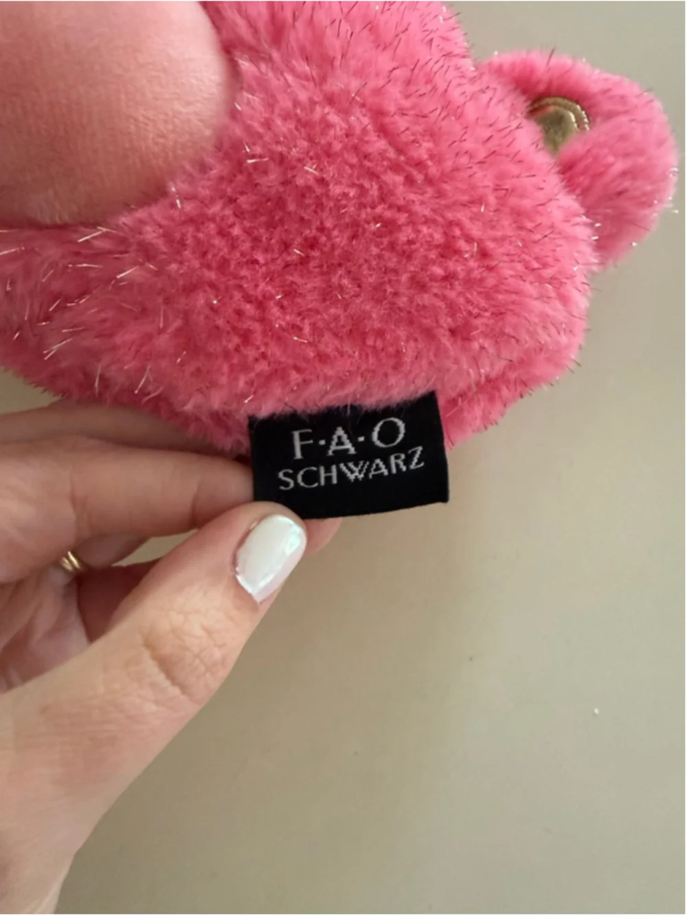 Girls FAO Schwarz Pink Teddy Bear Crossbody Bag One Size